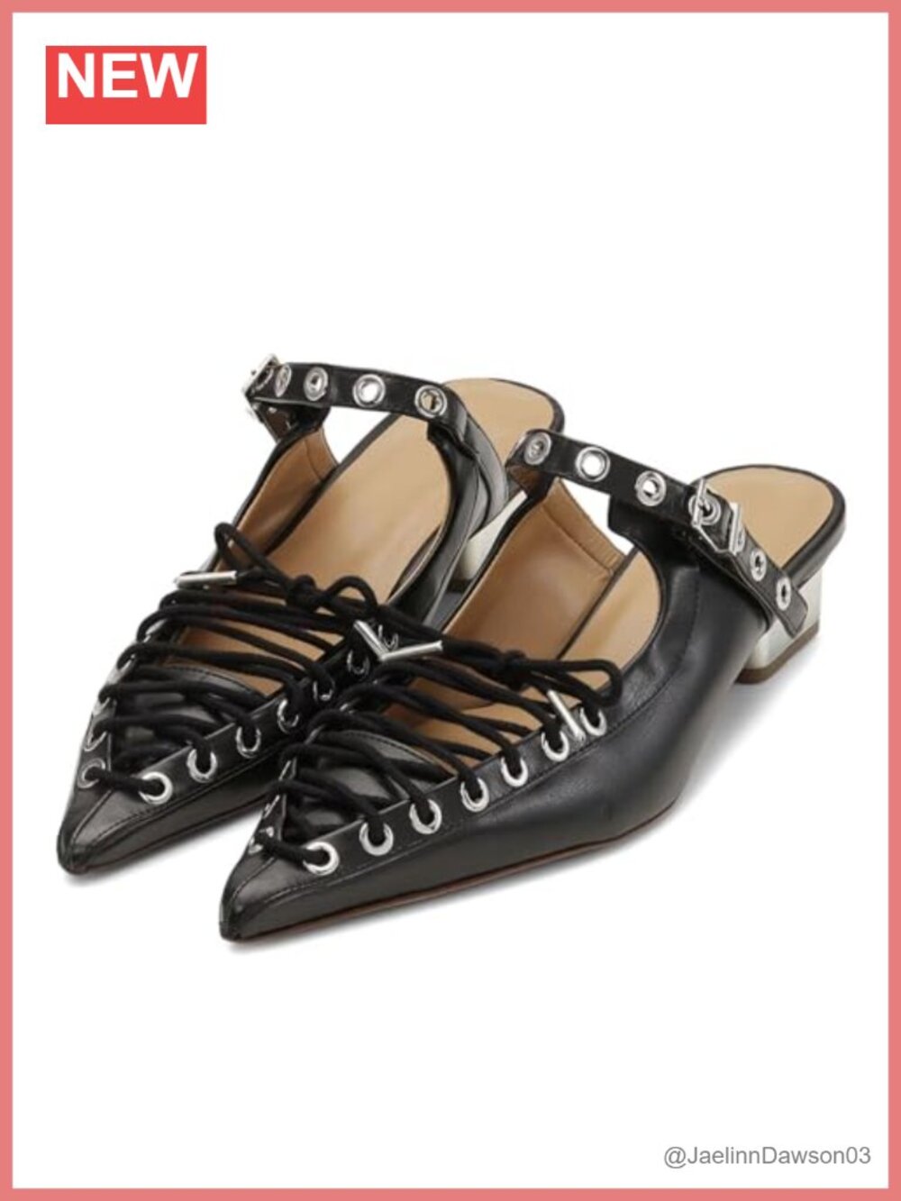 Chunky Block Heel Slingback Pumps Lace-Up Adjustable Buckle Leather Mules